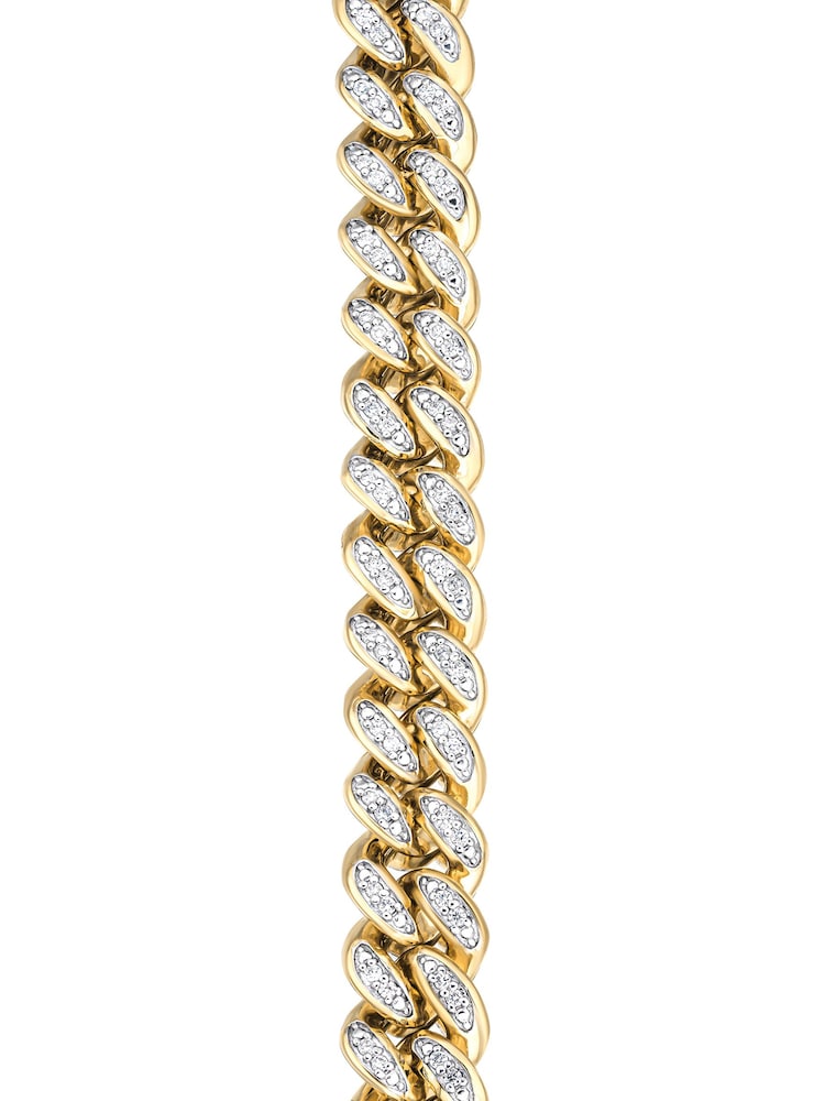 The Diamond Store White Mens 1.20CT Lab Diamond Cuban Bracelet - Image 2 of 7