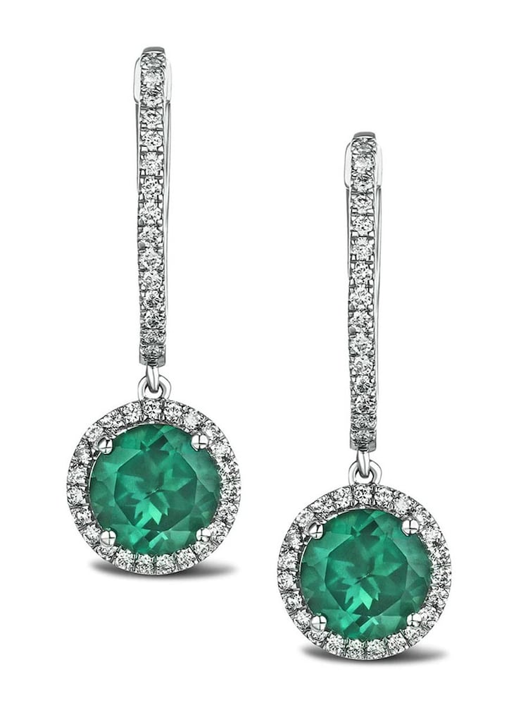 The Diamond Store Emerald Astra 7ct Lab Diamond Halo Earrings - Image 1 of 6