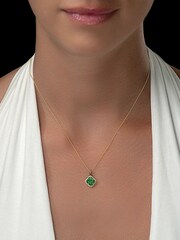 The Diamond Store Saphire 1.08ct Diamond 9k Gold Clover Necklace - Image 2 of 5