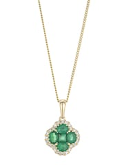 The Diamond Store Saphire 1.08ct Diamond 9k Gold Clover Necklace - Image 3 of 5