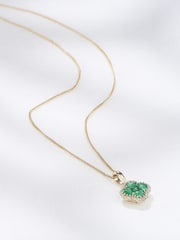 The Diamond Store Saphire 1.08ct Diamond 9k Gold Clover Necklace - Image 4 of 5