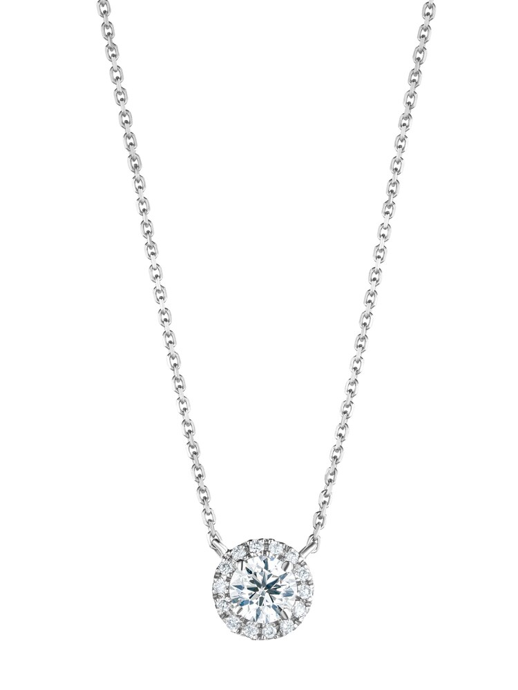 The Diamond Store White 0.70ct Lab Diamond Halo Necklace - Image 2 of 6