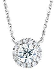 The Diamond Store White 0.70ct Lab Diamond Halo Necklace - Image 4 of 6