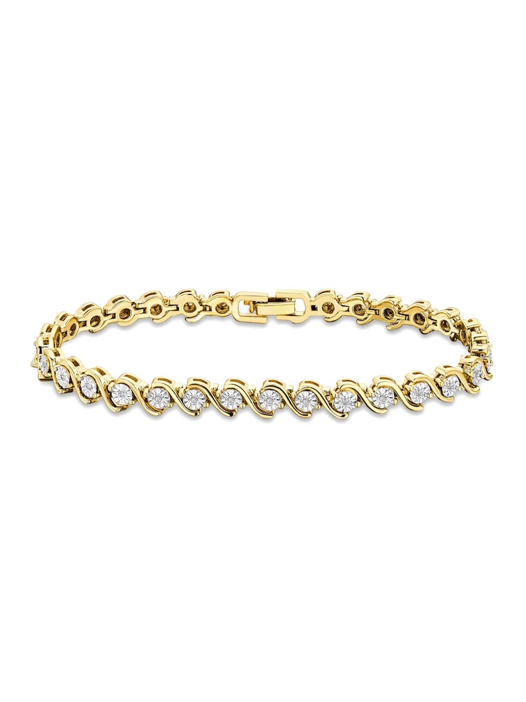 The Diamond Store White 0.19ct Diamond And 18K Vermeil Twist Bracelet - Image 1 of 5