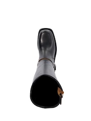 Dune London Black Totoe High Leg Square Toe Biker Boots - Image 6 of 7
