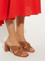 Dune London Brown Maizing Soft Twist Mules - Image 1 of 10