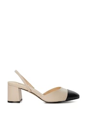 Cream - Dune London Previdna ojačana konica; kapica Slingbacks - Slika 3 iz 7