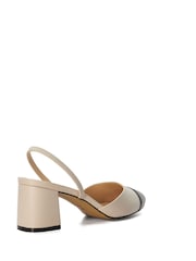 Cream - Dune London Previdna ojačana konica; kapica Slingbacks - Slika 5 iz 7