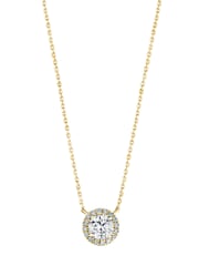 The Diamond Store Gold 1ct Lab Diamond 9k Halo Necklace - Image 1 of 6