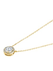 The Diamond Store Gold 1ct Lab Diamond 9k Halo Necklace - Image 2 of 6