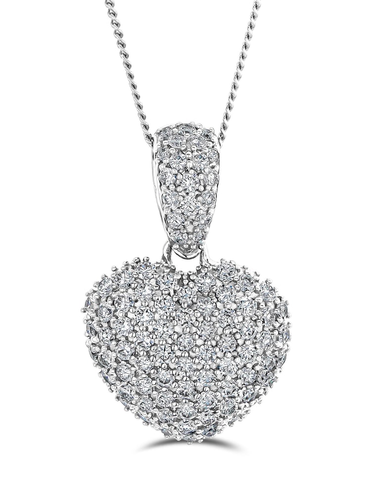 The Diamond Store White 1ct H/SI Lab Diamond Heart Pendant Necklace - Image 1 of 6