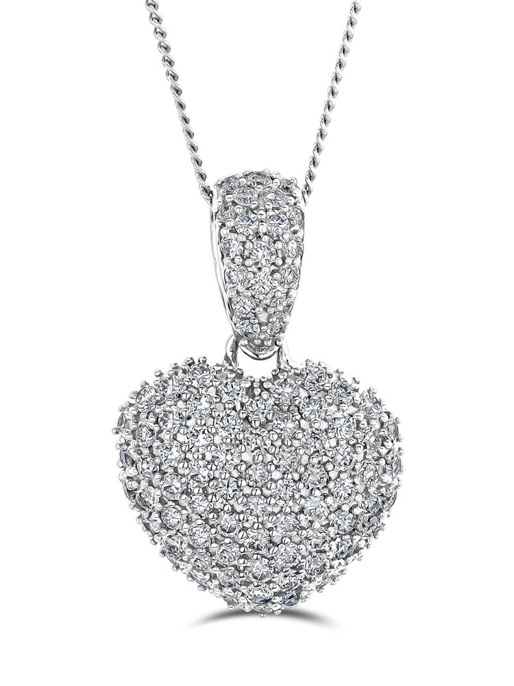 The Diamond Store White 1ct H/SI Lab Diamond Heart Pendant Necklace - Image 1 of 6 The Diamond Store White 1ct H/SI Lab Diamond Heart Pendant Necklace - Image 1 of 6