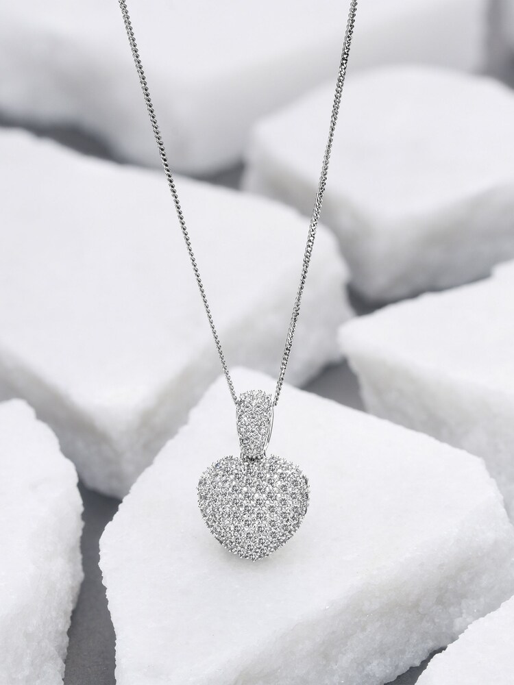 The Diamond Store White 1ct H/SI Lab Diamond Heart Pendant Necklace - Image 2 of 6 The Diamond Store White 1ct H/SI Lab Diamond Heart Pendant Necklace - Image 2 of 6