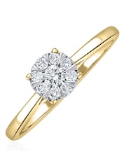 The Diamond Store White 0.25ct Lab Diamond Cluster Solitaire Ring - Image 1 of 7