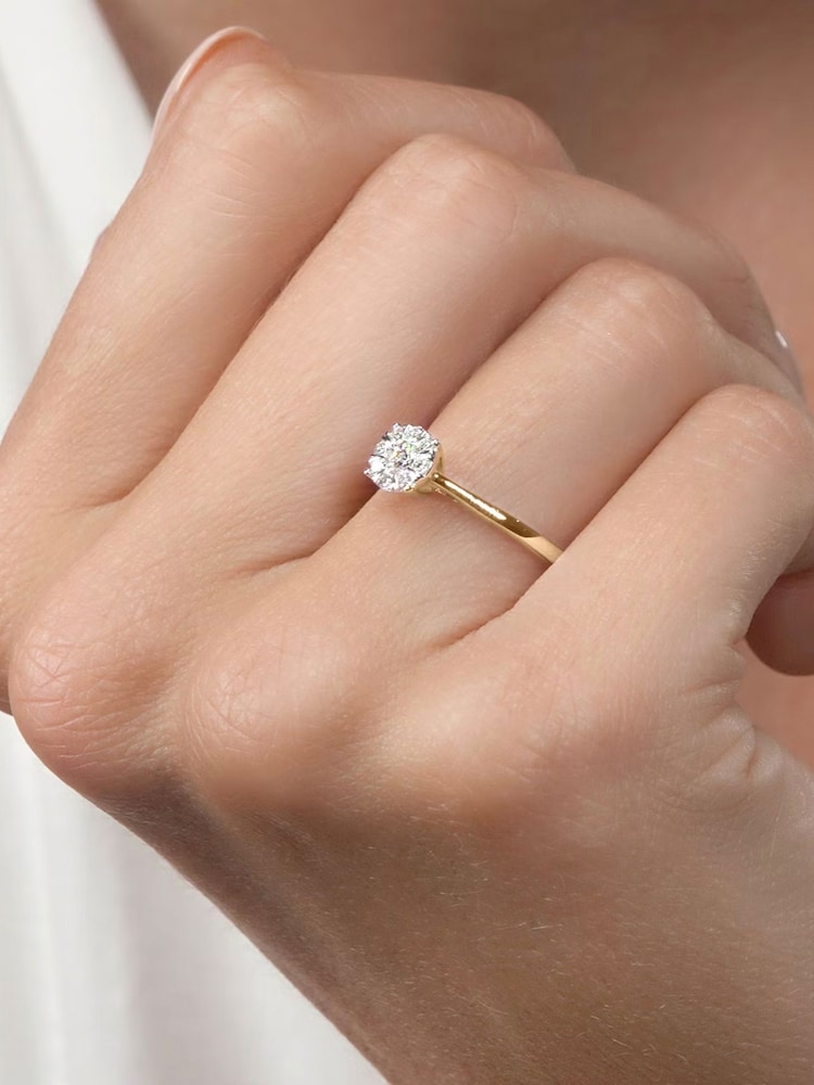 The Diamond Store White 0.25ct Lab Diamond Cluster Solitaire Ring - Image 2 of 7
