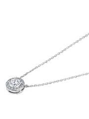 The Diamond Store White Gold 1ct Lab Diamond 9k Halo Necklace - Image 2 of 6
