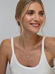 The Diamond Store White Gold 1ct Lab Diamond 9k Halo Necklace - Image 6 of 6
