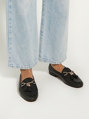 Dune London Black Standard Fit Flexible Sole Graysons Tassel Leather Loafers - Image 1 of 6