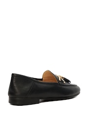 Dune London Black Standard Fit Flexible Sole Graysons Tassel Leather Loafers - Image 3 of 6