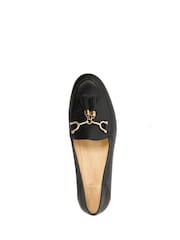 Dune London Black Standard Fit Flexible Sole Graysons Tassel Leather Loafers - Image 5 of 6