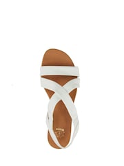 Dune London White Standard Fit Landies Cross Strap Comfort Flat Sandals - Image 6 of 7