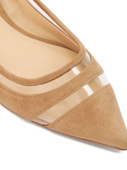 Dune London Brown Vinyl Panel Hepburn Pointy Ballerina Flats - Image 6 of 6