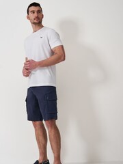 Crew Clothing Company Blue Cotton Classic Casual Shorts - Image 2 of 5