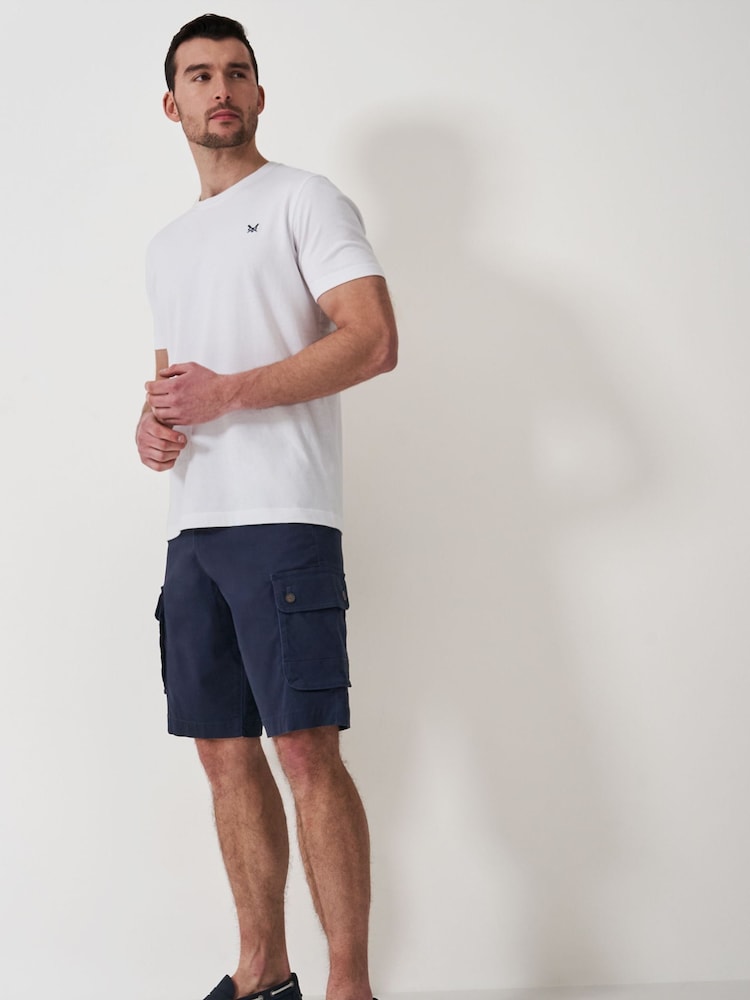 Crew Clothing Company Blue Cotton Classic Casual Shorts - Image 2 of 5