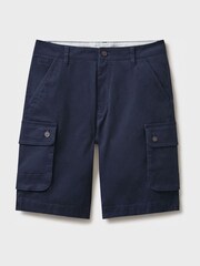 Crew Clothing Company Blue Cotton Classic Casual Shorts - Image 5 of 5