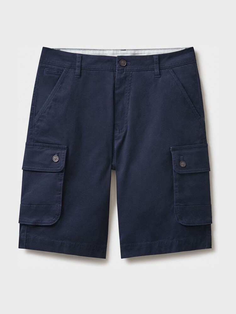 Crew Clothing Company Blue Cotton Classic Casual Shorts - Image 5 of 5