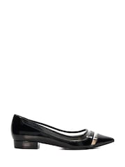Dune London Black Vinyl Panel Hepburn Pointy Ballerina Flats - Image 1 of 6