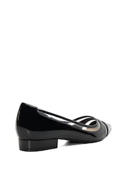 Dune London Black Vinyl Panel Hepburn Pointy Ballerina Flats - Image 4 of 6