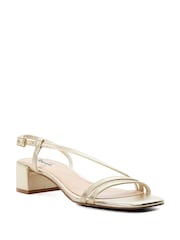 Dune London Gold Maryanna Low Block Heel Sandals - Image 4 of 7