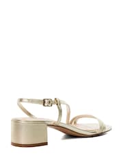 Dune London Gold Maryanna Low Block Heel Sandals - Image 5 of 7