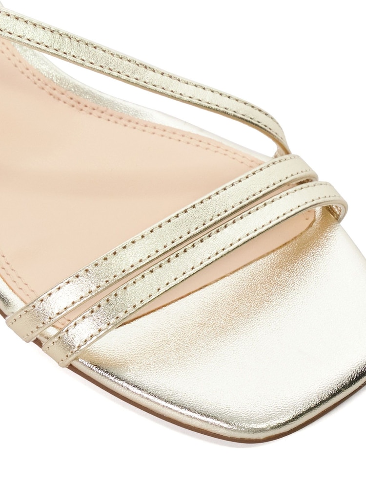 Dune London Gold Maryanna Low Block Heel Sandals - Image 7 of 7