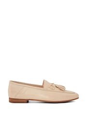 Dune London Cream Standard Fit Flexible Sole Graysons Tassel Leather Loafers - Image 3 of 7