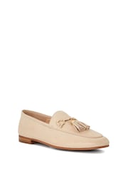Dune London Cream Standard Fit Flexible Sole Graysons Tassel Leather Loafers - Image 4 of 7