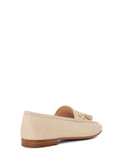 Dune London Cream Standard Fit Flexible Sole Graysons Tassel Leather Loafers - Image 5 of 7