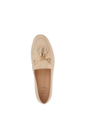 Dune London Cream Standard Fit Flexible Sole Graysons Tassel Leather Loafers - Image 6 of 7