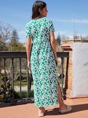 Threadbare Green 100% Cotton Jersey Maxi Dress with Pockets - Image 2 of 4