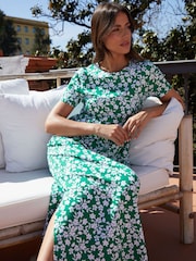 Threadbare Green 100% Cotton Jersey Maxi Dress with Pockets - Image 3 of 4