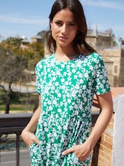Threadbare Green 100% Cotton Jersey Maxi Dress with Pockets - Image 4 of 4