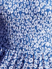Threadbare Blue 100% Cotton Jersey Bandeau Maxi Dress with Pockets - Image 5 of 5