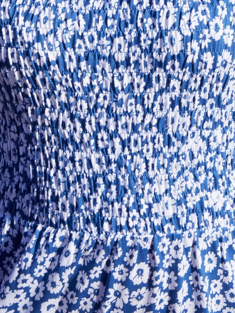 Threadbare Blue 100% Cotton Jersey Bandeau Maxi Dress with Pockets - Image 5 of 5