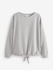 Grey Waffle Tie Crew Jumper - Image 1 of 1
