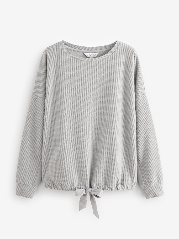 Grey Waffle Tie Crew Jumper - Image 1 of 1