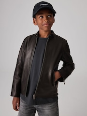 smALLSAINTS Black Boys Cora 100% Genuine Leather Jacket - Image 1 of 8