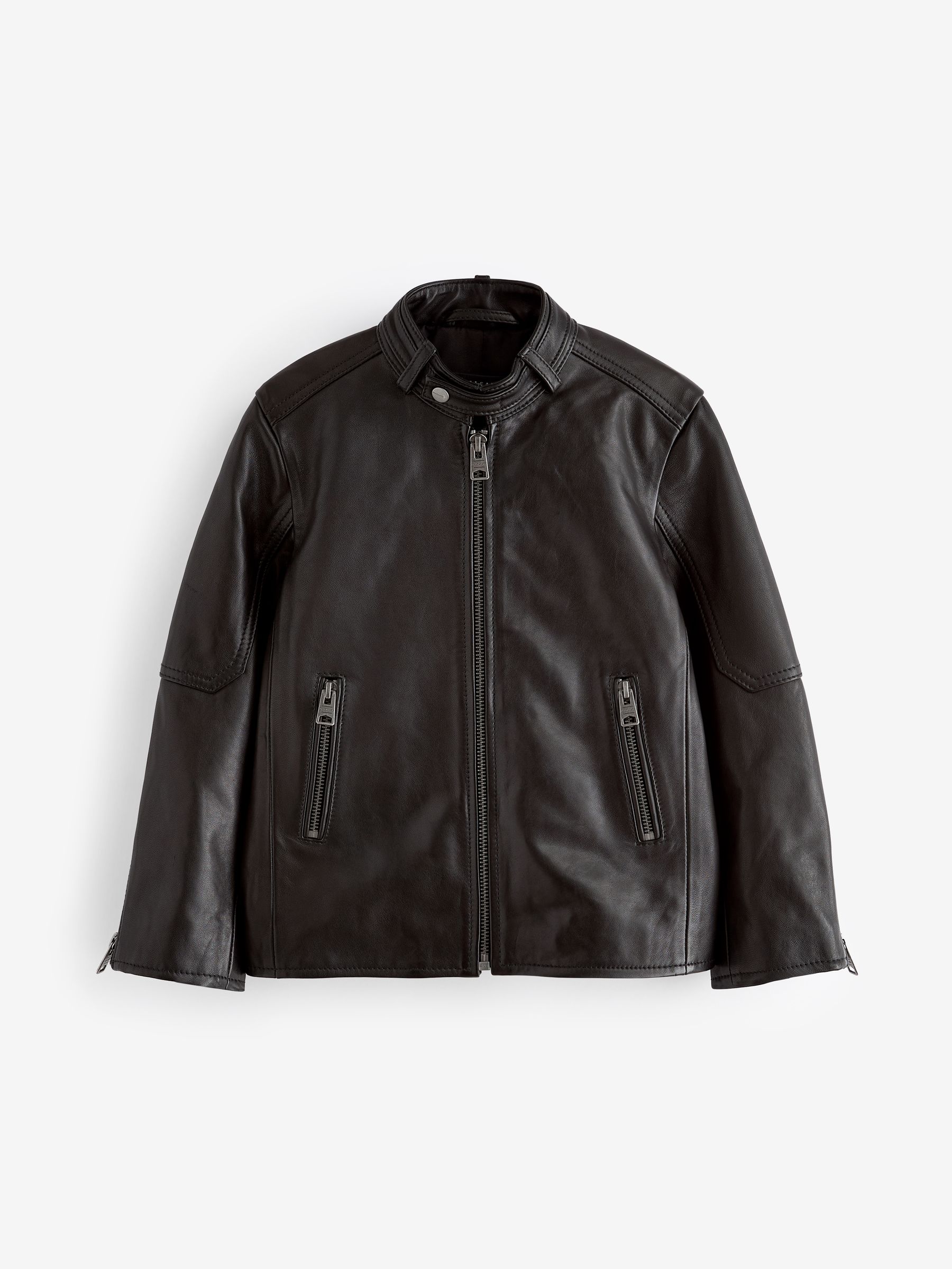 Buy smALLSAINTS Black Boys Cora 100% Genuine Leather Jacket
