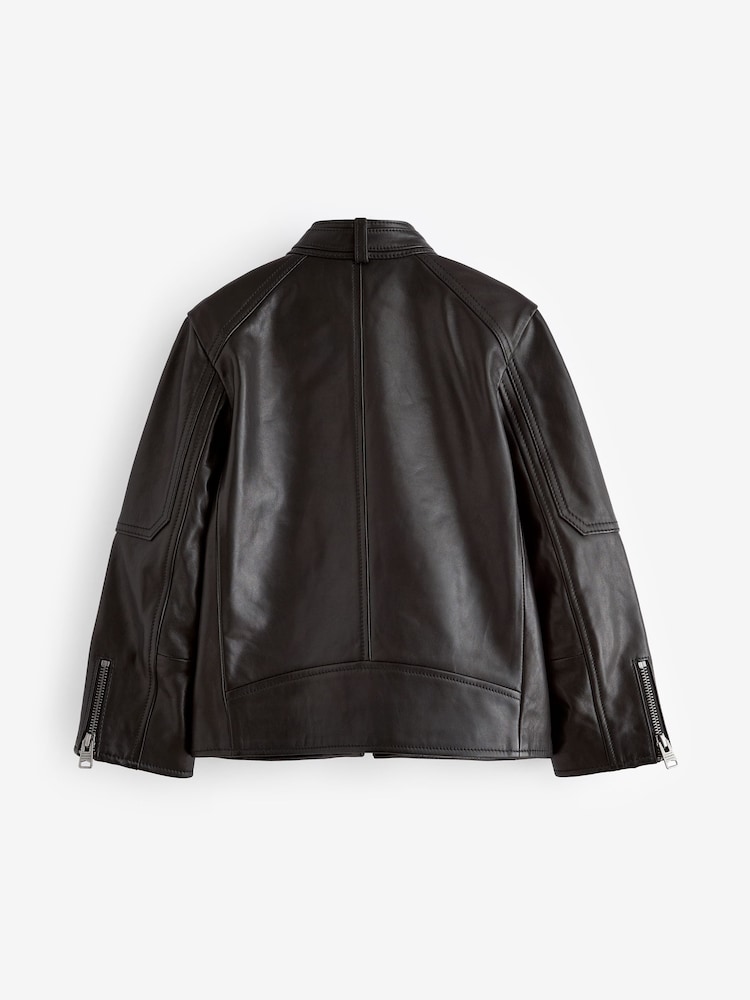 smALLSAINTS Cora Genuine Leather Jacket - Image 6 of 8