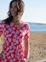 Threadbare Red 100% Cotton Jersey Maxi Dress with Pockets - Image 3 of 6